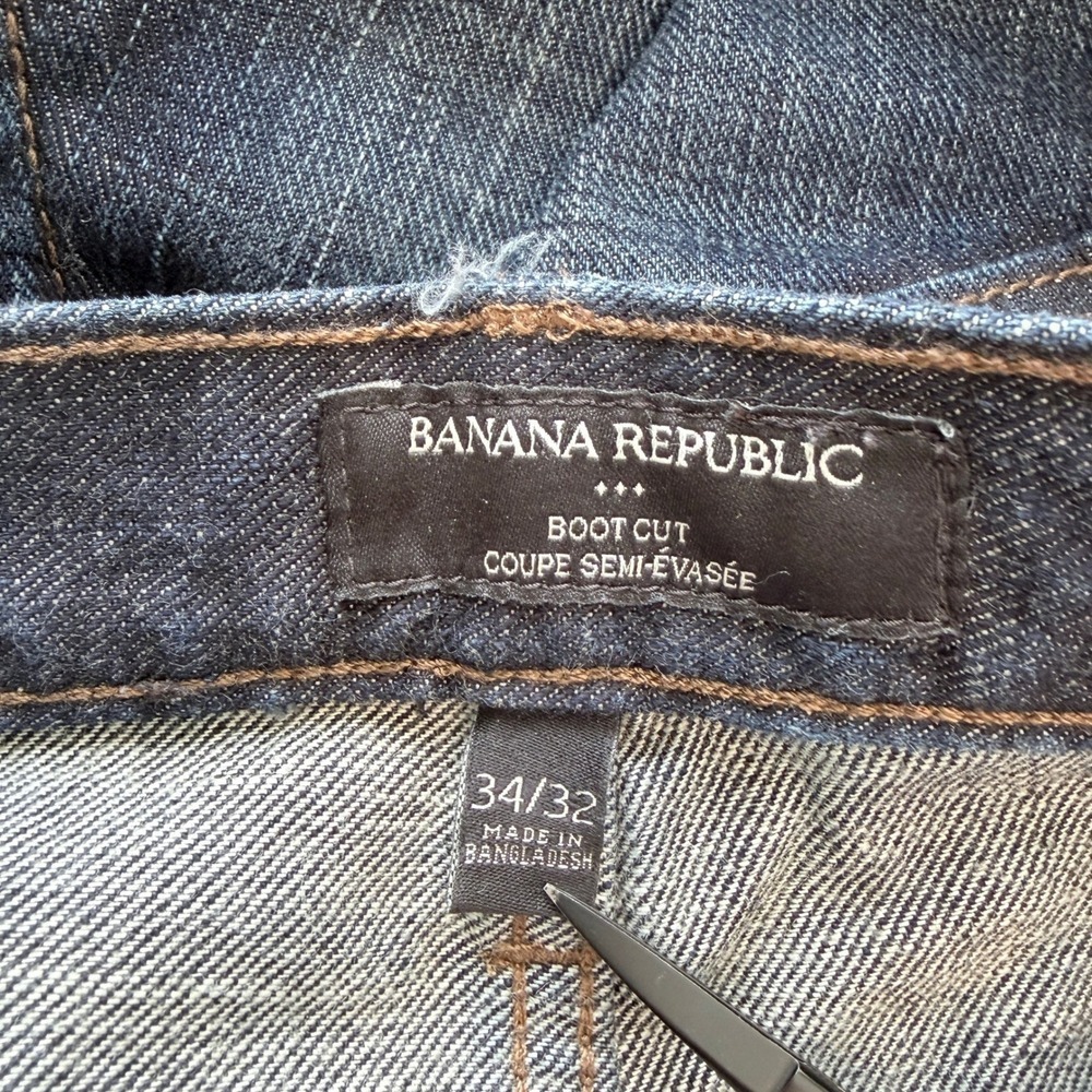 Banana Republic Boot Cut Jeans Dark Wash Denim Casual Relaxed Fit Blue Men 34/32 - Picture 7 of 10